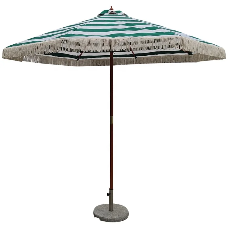 Patio Beach Outdoor Straw Umbrella with Tassels  Hawaii Beach Umbrella Straw
