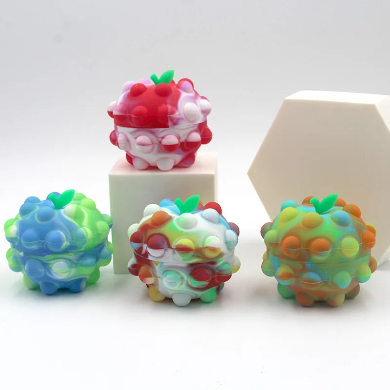 Silicone Apple Shaped Push Bubble Sensory Toys Anti-stress Relaxing Fidget Autism Toys Stress Relief Toy