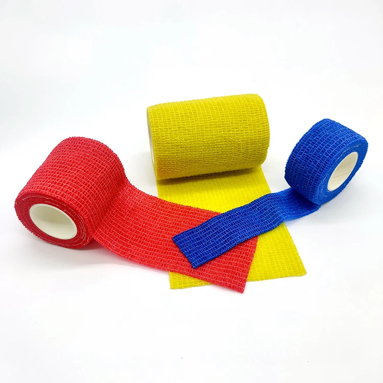 Amsino wholesale colored waterproof sports thumb weightlifting tape self elastic cohesive bandage