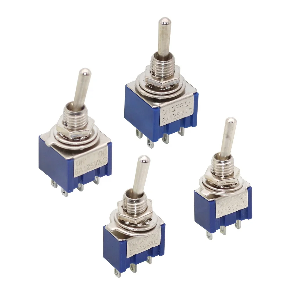 Toggle Switch ON-OFF/ON-OFF-ON 3/6 Pin 2/3 Position Latching MTS-102 103 202 203 3A250V/6A125V Power Button Switch Car