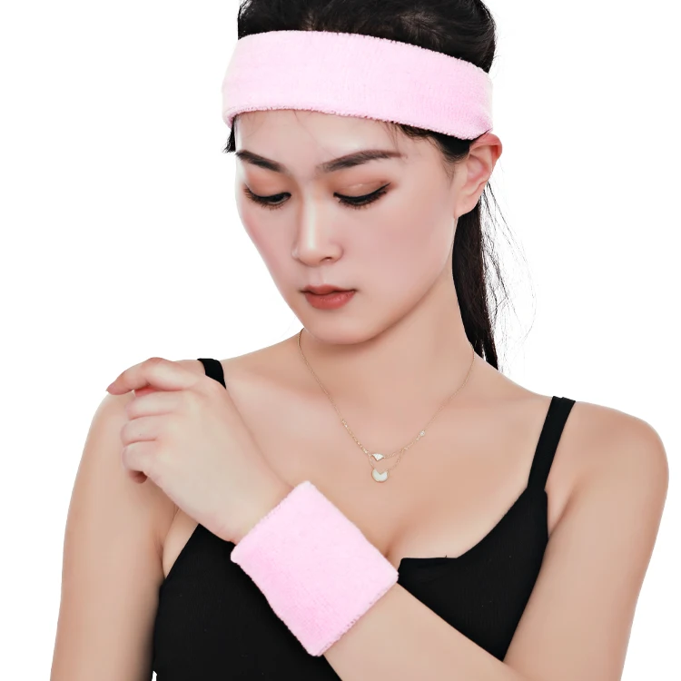 
Custom Cotton Embroidery Logo Headband wrist Sweatband 