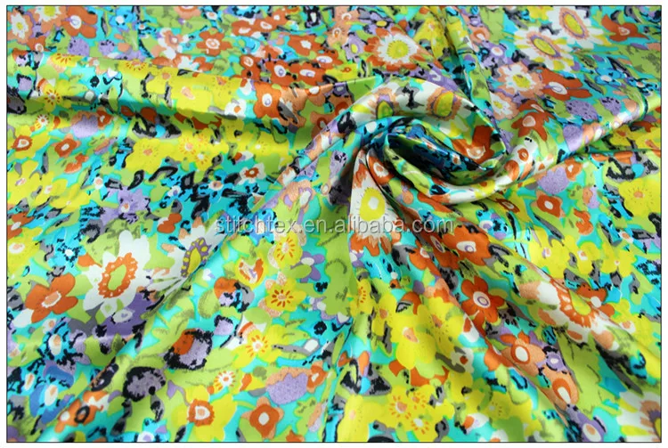 Custom Super Smooth and Soft silk fabric custom print embroidery 100% fabric silk