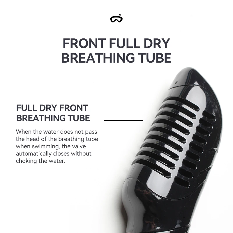 Frontal Snorkel Free Breath Diving Snorkel Tube Silicone Mouthpiece Snorkeling Gear With Headstrap Clip for Training Swimming