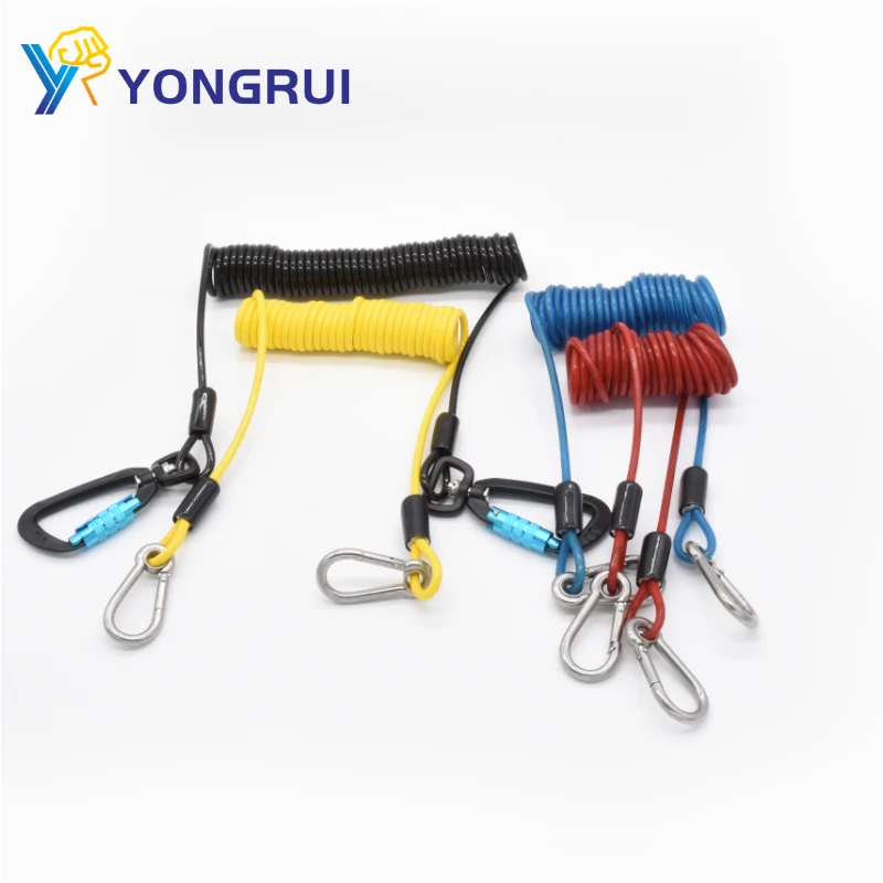 Hot Sale 1-3m Spring Cable Tool Safety Coil Lanyard