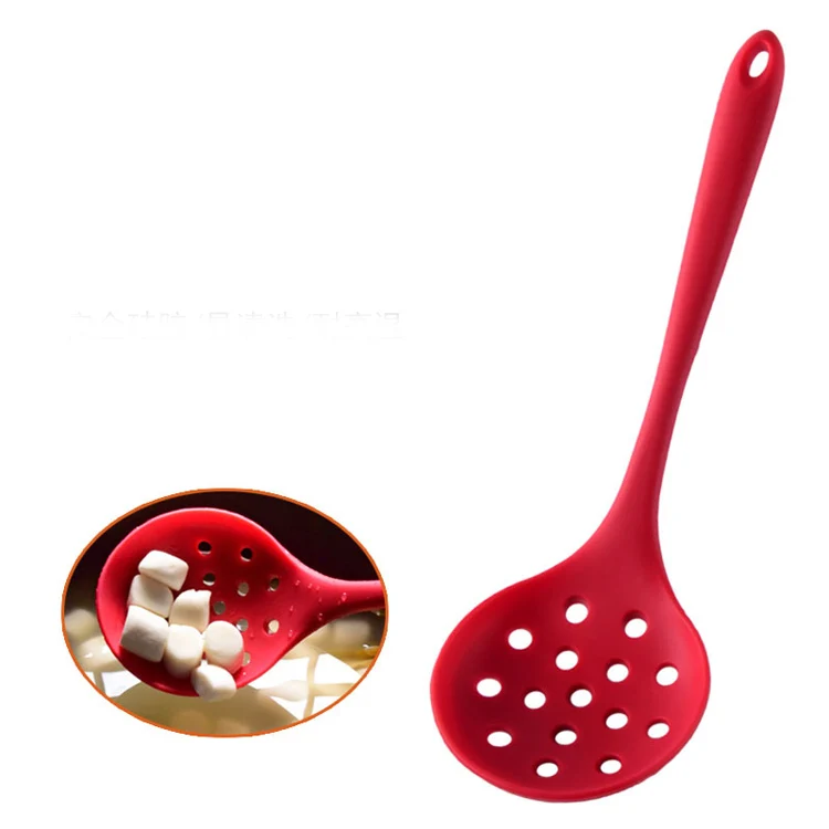 Food-grade silicone slotted skimmer spoon sieve spoon kitchen tools silicone colander