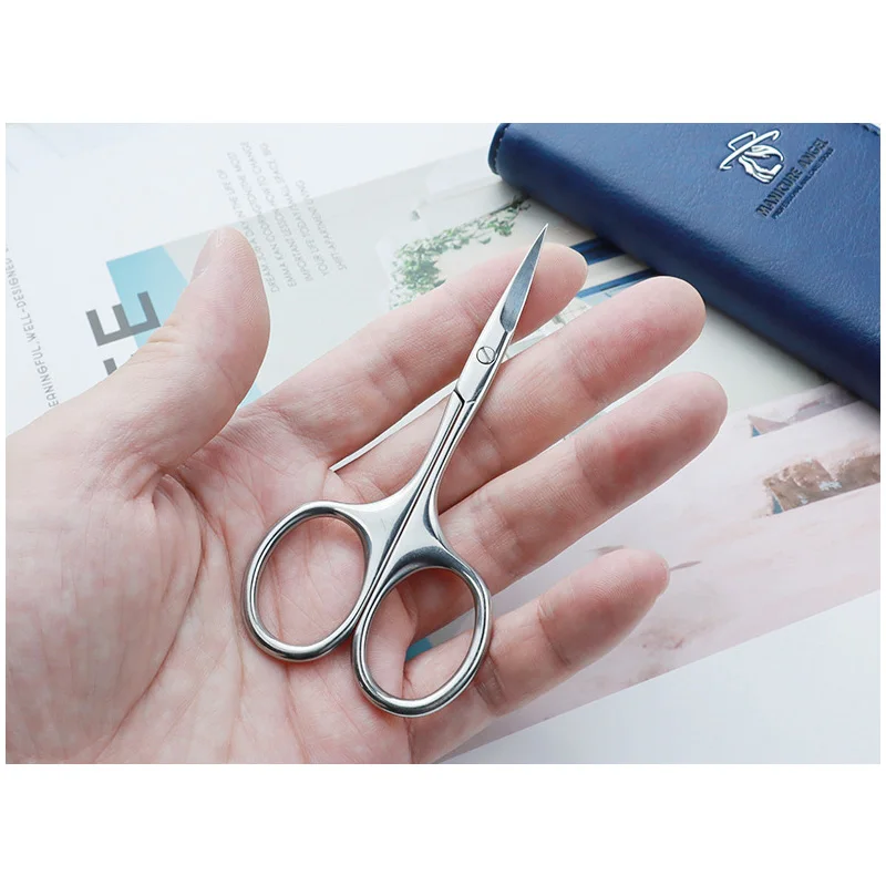Wholesale Custom Labeling Professional Stainless Steel Eyebrow Scissors Safety Makeup Tools Nail Scissors