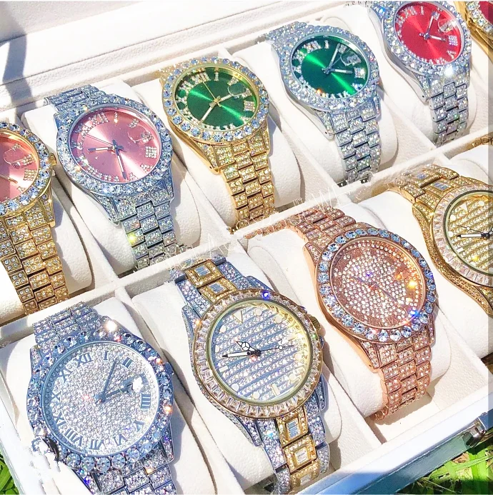 For Men Women High End Luxury watches Iced Outed CZ Diamond Wholesale Wrist Watch