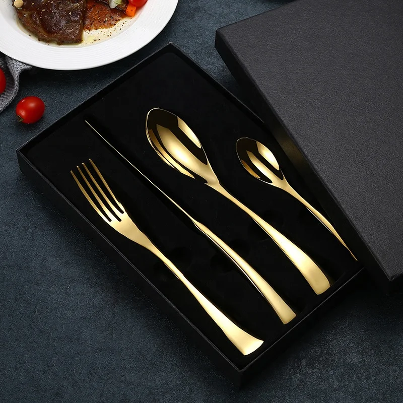 Wholesale Restaurant  Wedding Cutlery Set Gold Stainless Steel Flatware
