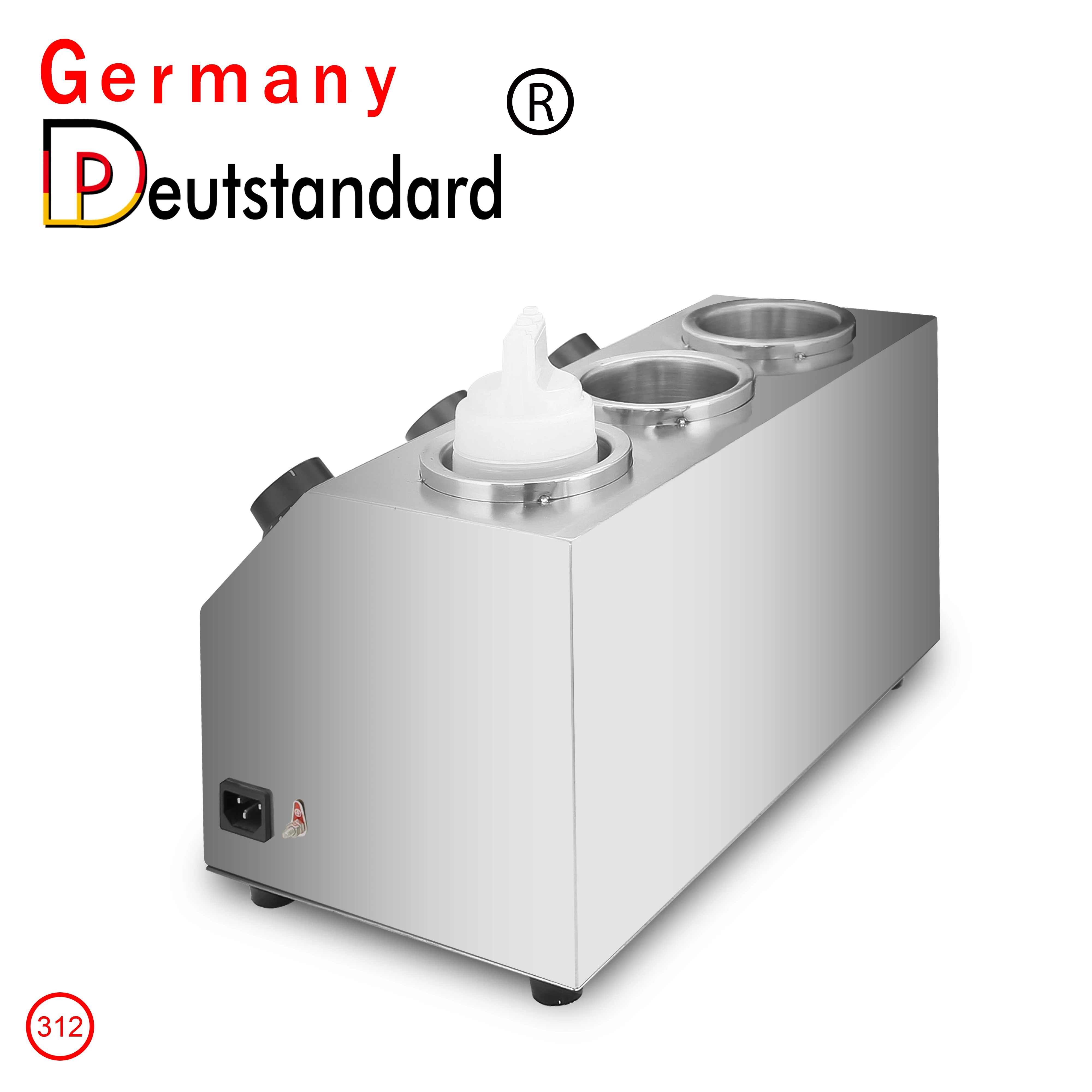 3 bottles chocolate ketchup sauce jam spread warming warmer showcase machine