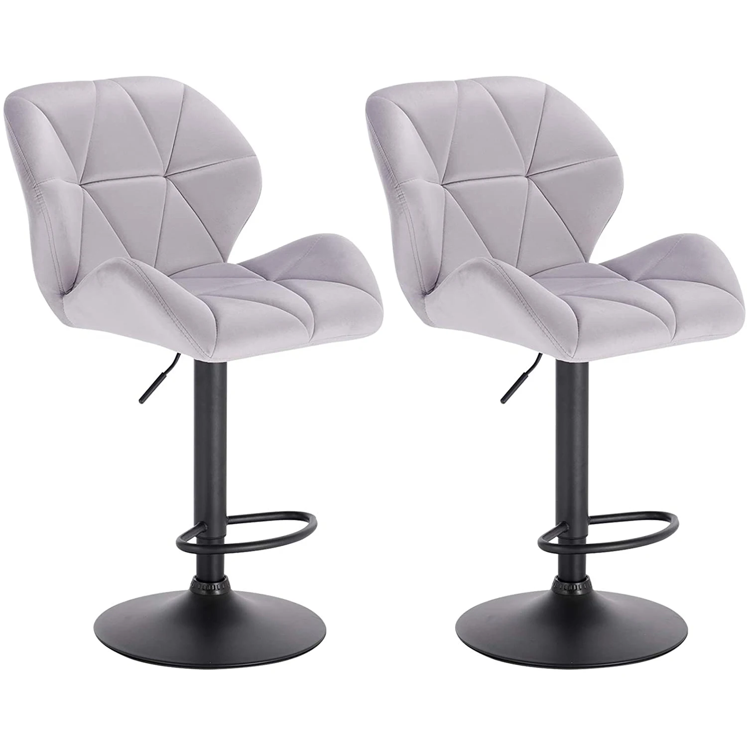Wholesale Counter adjustable Height velvet fabric Kitchen Bar Stool High Bar Chairs with metal base