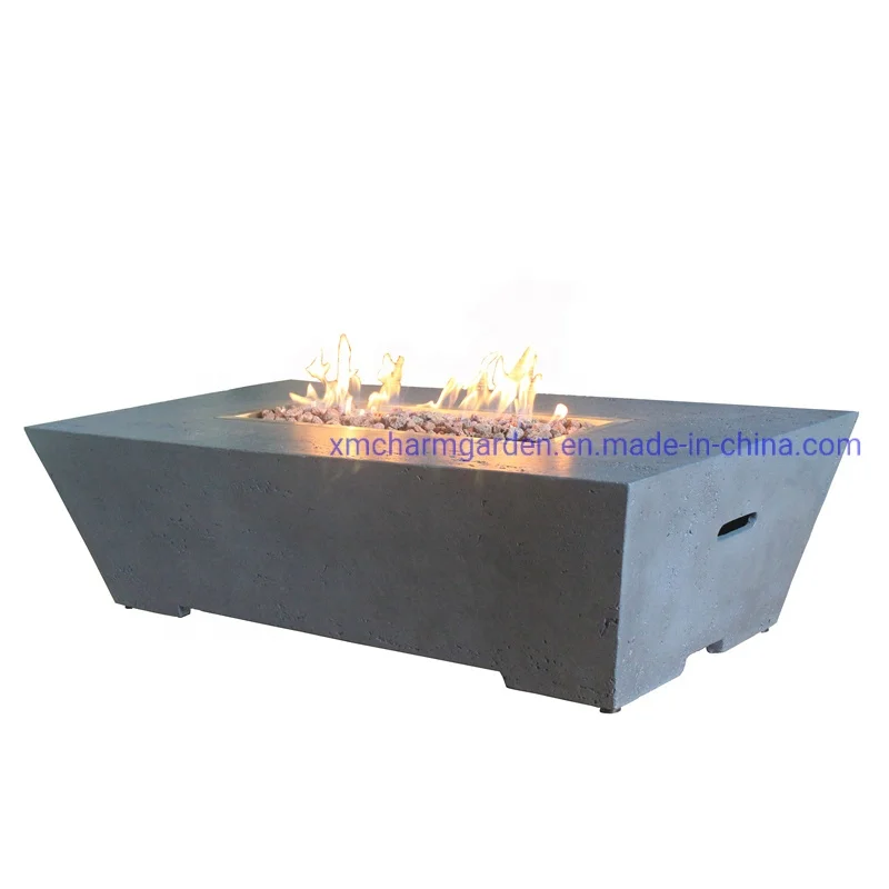 In Stock and Ready To ship low MOQ concrete firepit propane 52' rectangle fire pit gas outdoor Fire Stove