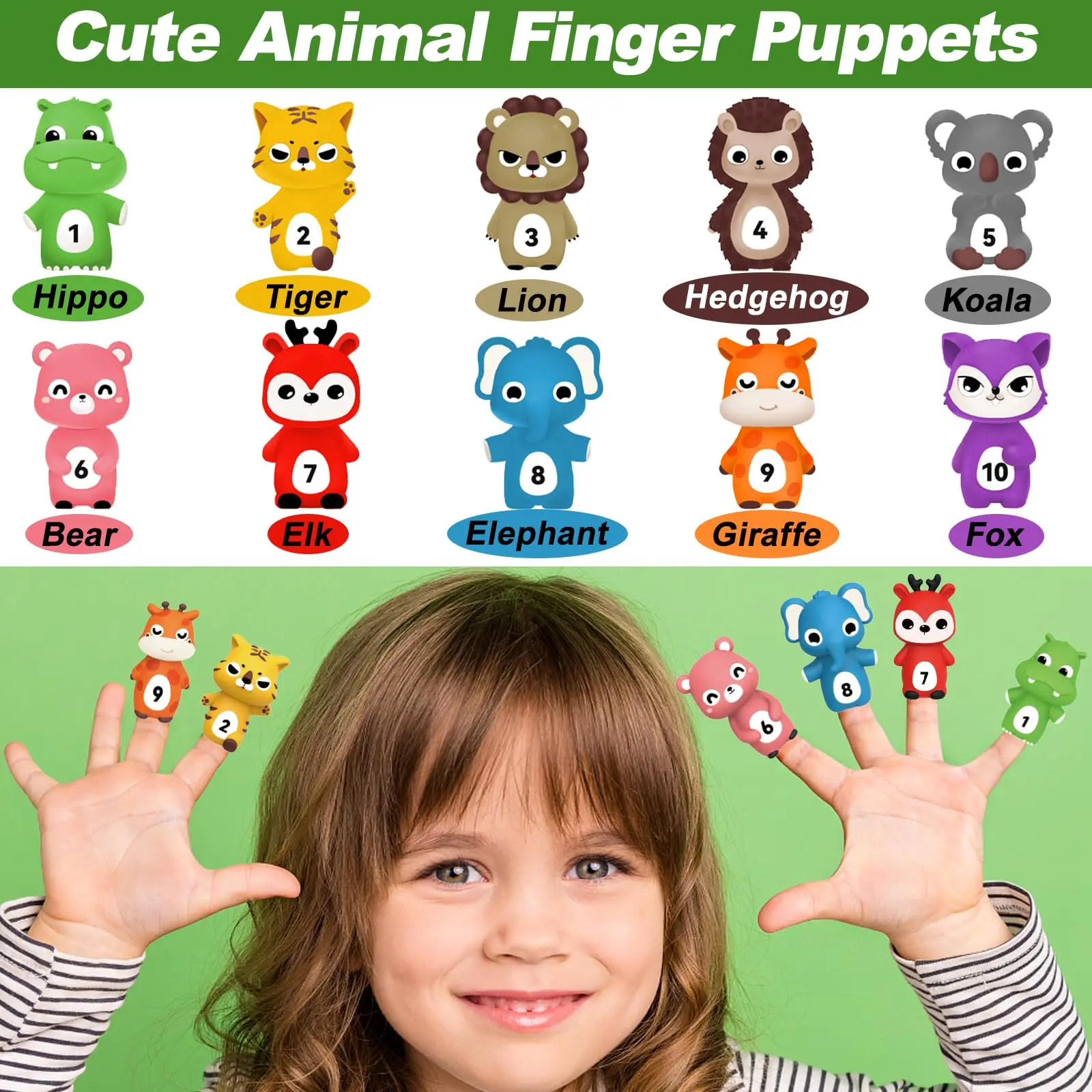 20pcs Farm Animal Finger Puppets Toddler Mushroom House Stacking Toys Baby Gifts for Girls Boys Puppet Theater Product Genre