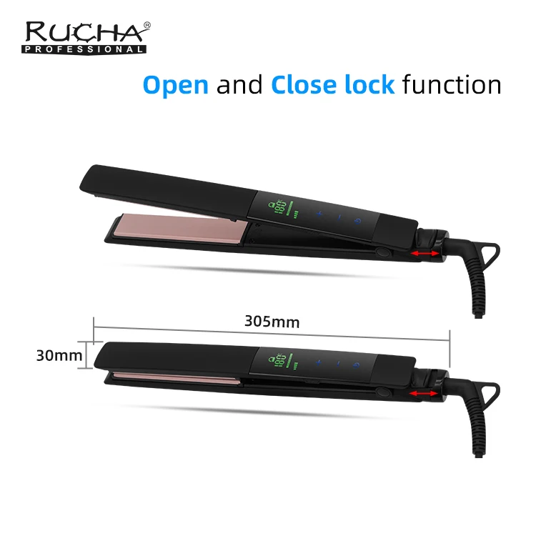 Professional 450 Degrees Hair Straightener electroplated Plate Flat Iron 1inch Touch Screen Smart Hair Straightener