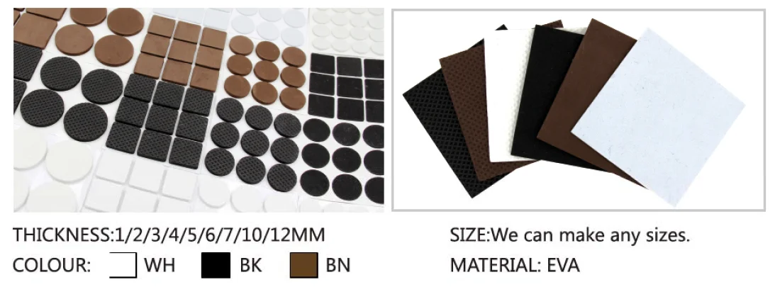 Quanjia Gridded EVA Self-Adhesive Rubber Bumper Pad For Furniture/Anti-Slip Rubber Foot Pads/EVA Noise Dampening Buffer Pad