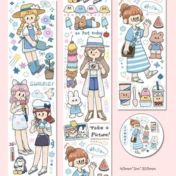 Wholesale characters sweet hand account and paper tape food love wear Korean cute decorative stickers