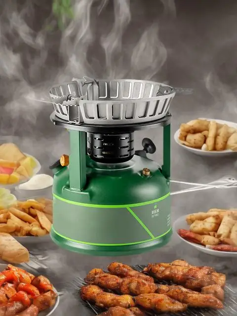 9800W High Power Outdoor Camping Stainless Steel Compact Lightweight Storage Gasoline Stove