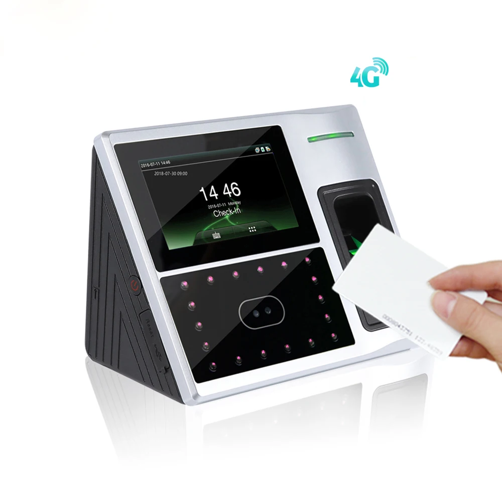 Biometric Fingerprint and Facial Recognition Access Control and RFID Card Time Attendance System with Battery WIFI/3G/4G/TCP