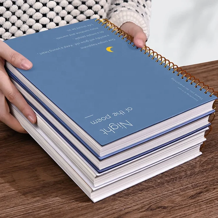 Promotion school thick custom hardcover B5 spiral bound paper libretas notebook
