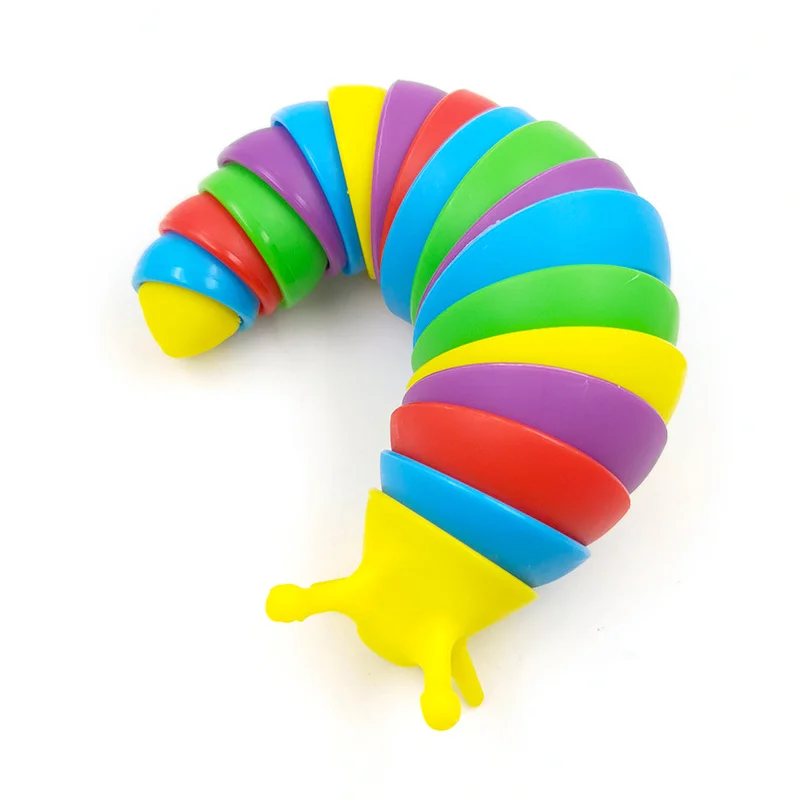 2022 New Sensory Twist Plastic Finger 3d Decompression Toy Articulated Fidget Slug Toy for Kids