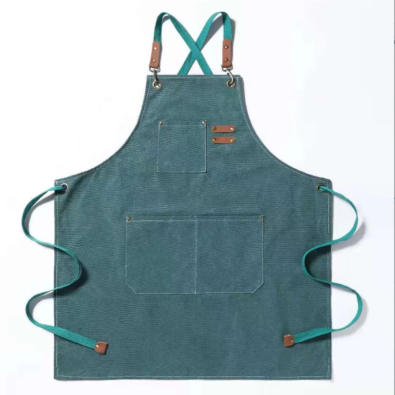 Custom Waterproof Oil-proof 100% Cotton Canvas Cooking Kitchen Aprons For Men