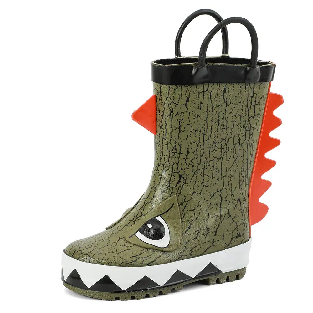 Резиновые сапоги унисекс для детей, зеленые Мультяшные детские резиновые сапоги, детские резиновые сапоги