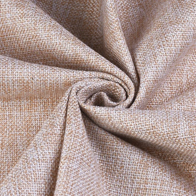 Manufacturer Supply Wholesale 100% Polyester Slub Plaid Faux Linen Fabric For Sofa