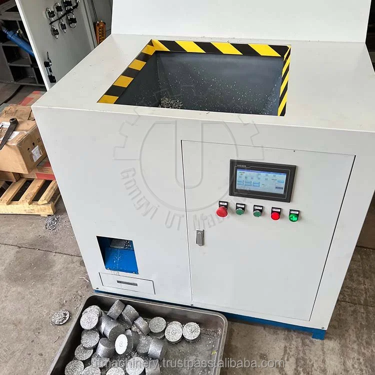 New Metal Briquetting Press Machine for Turnings and Scrap Copper Blocks Waste Compress Briquette Core Motor Component