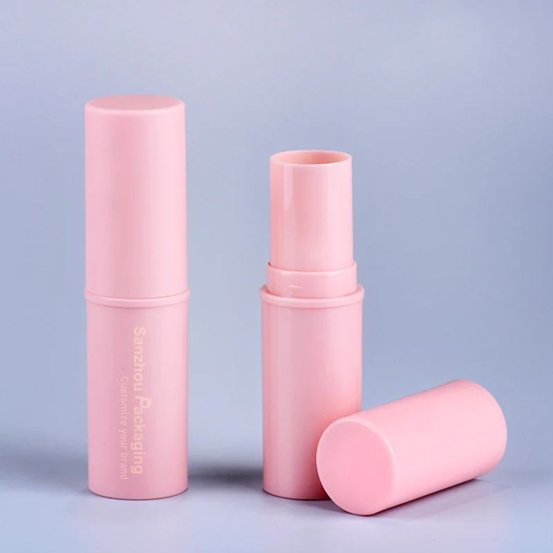 Customized 9g push up bottom fill pink empty concealer tube blush stick container stick foundation packaging