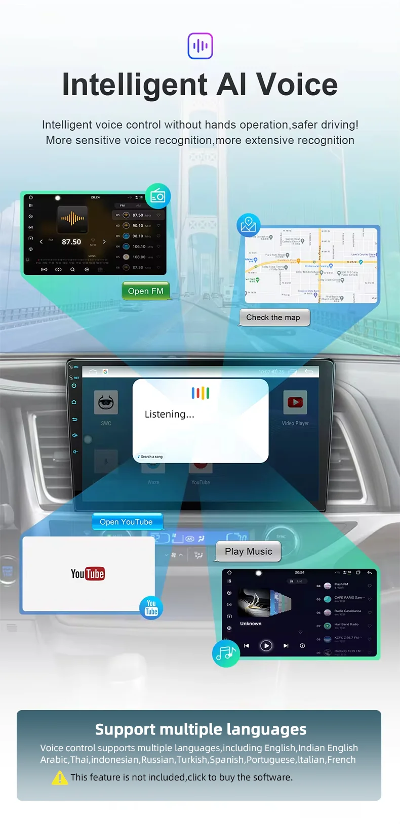 8cores 2K 2.5D HD IPS QLED 2K screen Android 13 Car low noise DSP GPS/AM/FM/Bluetooth  Radio Multimedia Video Car DVD Player