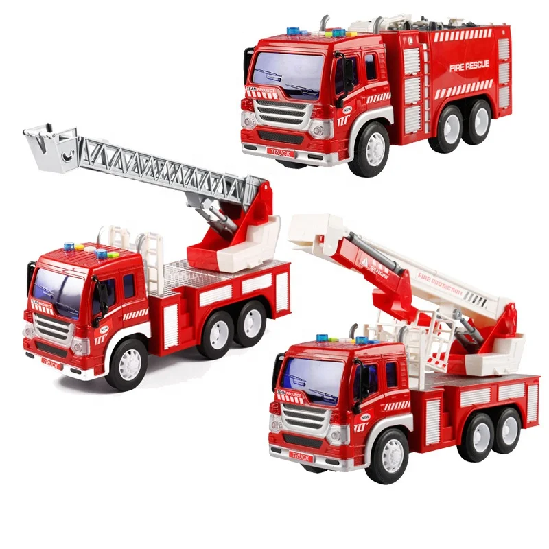 
Wholesale alloy metal fire rescue engine kids simulation pull back truck diecast vehicle toys 