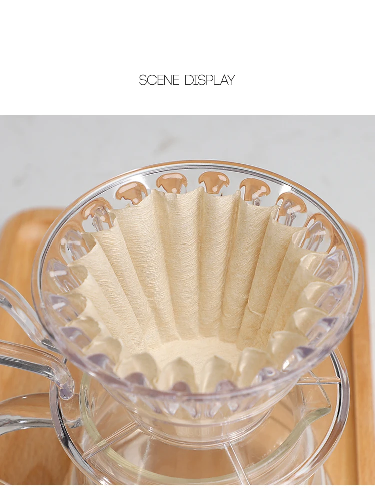 Wholesale High Quality Wood Color Pour Over Coffee Filter Natural Coffee Filter Paper