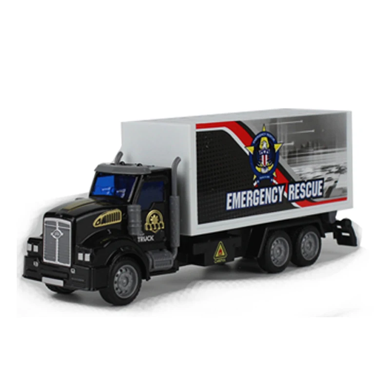 Wholesale Toys Alloy Rescue truck Vehicles Diecast Cars Trailer Toy wrecker tow trucks tractors trailer transport flatbed toys