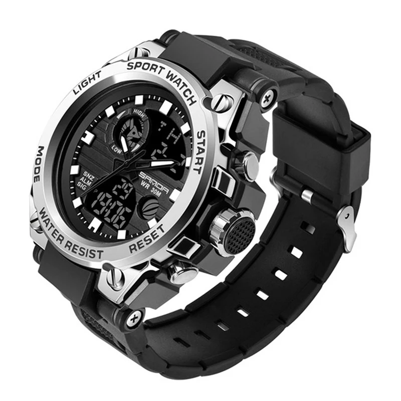 Factory wholesale price chronograph LED waterproof custom brand digital watch sport wrist men watch