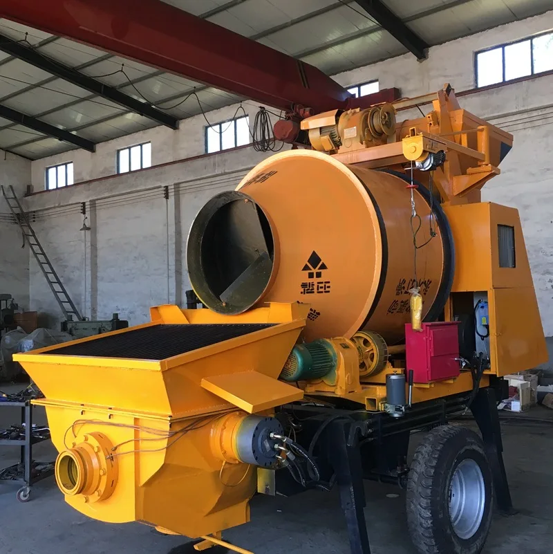 High quality manufacturer cheap small diesel concrete pump with mixers machine