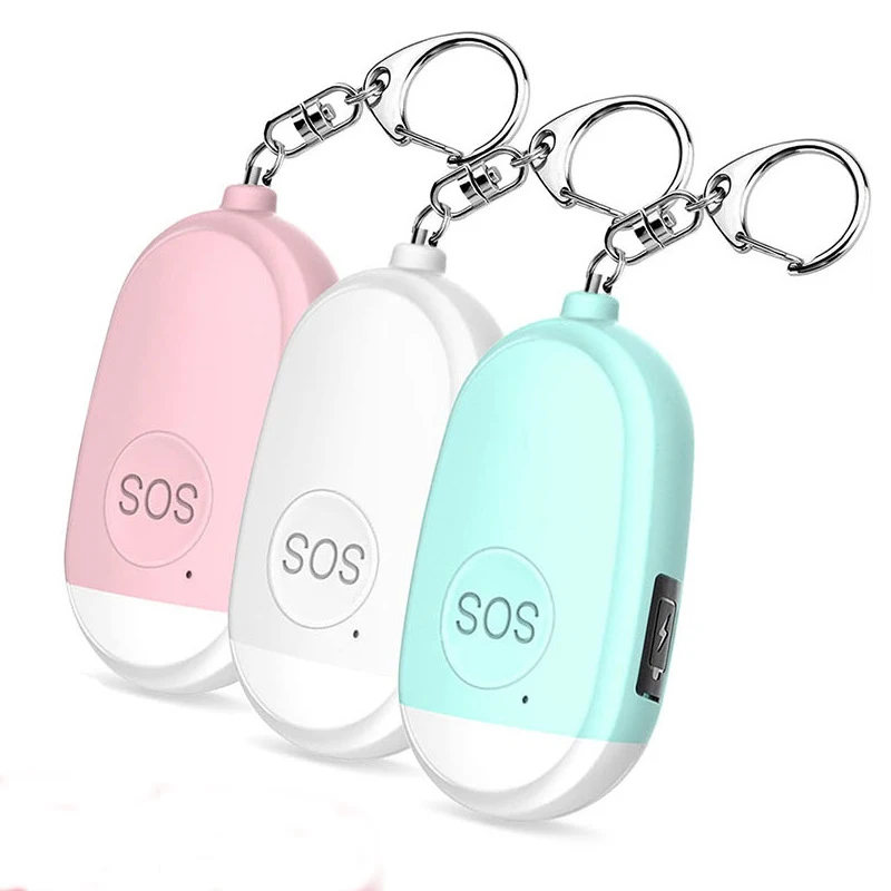 2022 New Design Personal alarm keychain USB Rechargeable personal security Safety alarm With LED Light wholesale