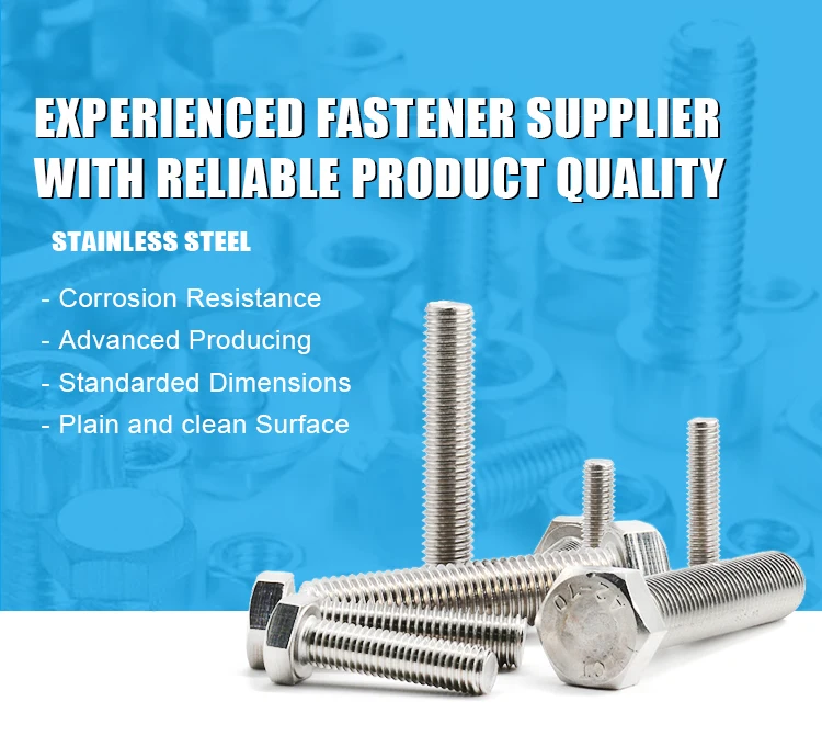  DIN933 DIN931 SS304 A2 70 A4 80 M6 M12 шестигранные болты с плоской головкой A480 нержавеющая сталь 316 шестигранный болт и гайка
