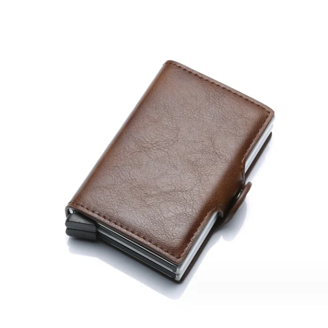Кожаный держатель для кредитных карт rfid мужской кошелек tarjetero billetera fibra de carbono хранения