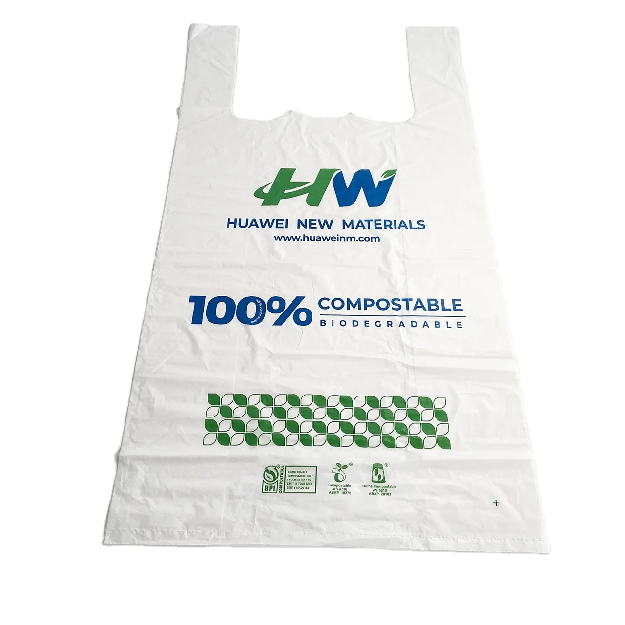 Wholesale Corn Starch Biodegradable Cheap T- Shirt Singlet Bags Compostable Carry Tshirt Shopping Bag