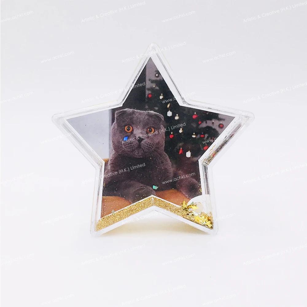Short Time Delivery Best Supplier Christmas Gift High Quality Liquid Glitter Frame For Souvenir
