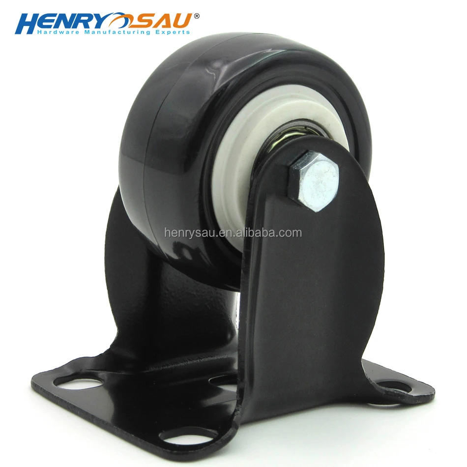 quiet cargo rack 2 inch black PVC caster wheel network cabinet office golden diamond 50mm rigid caster with double ball bearings