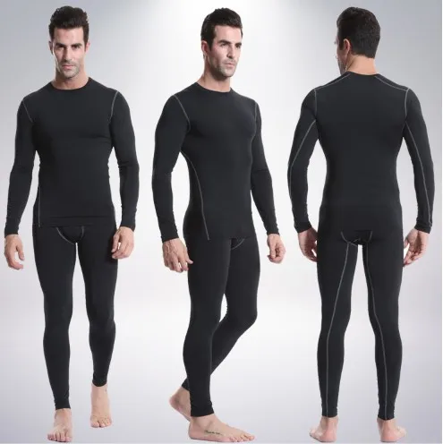 Fitness men long sleeve running sports t shirt men thermal muscle gym compression clothes