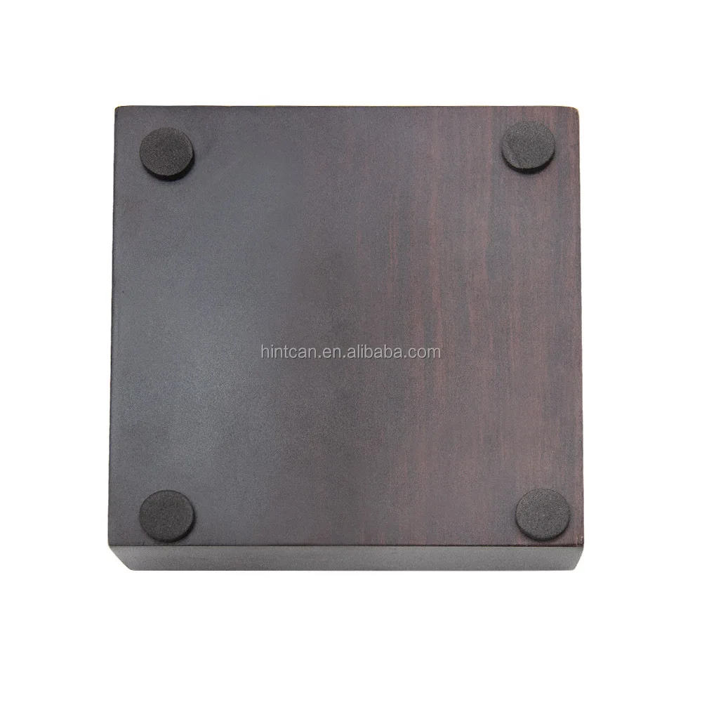 High Quality Creative square novelty retro ashtray with lid ebony wooden cigar ashtray Wholesale For office