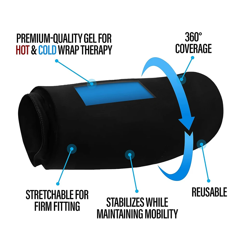 Health Care Hot & Cold Therapy Wrap Gel Elbow Ankle Protector Reusable 360 Coverage Compress Elbow Gel Ice Pack Sleeve