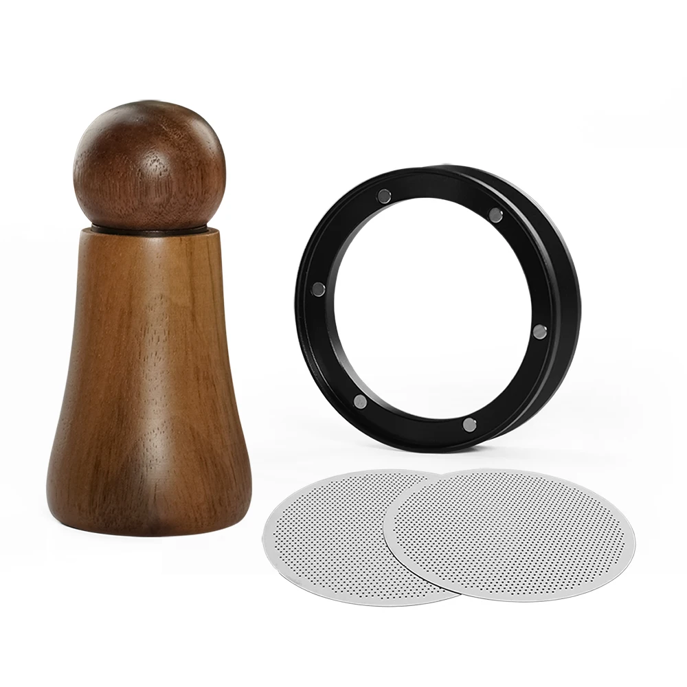 1SET Espresso Puck Screen Fits Portafilter Espresso Dosing Funnel Magnetic Coffee Stirrer Espresso Distribution Tools
