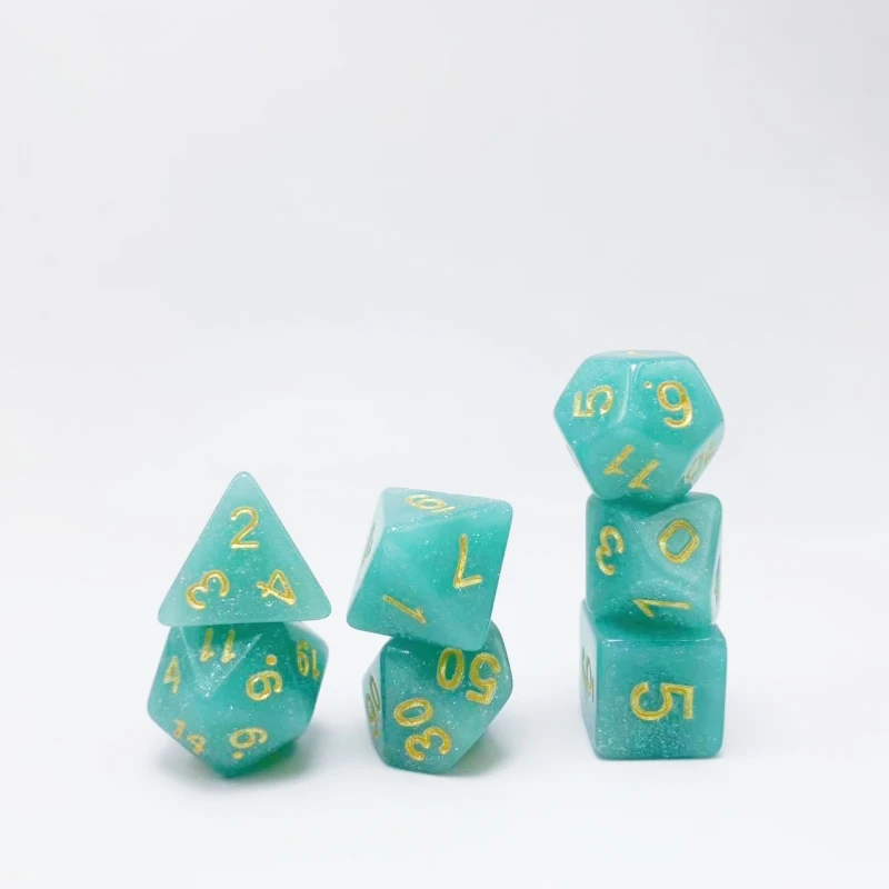 Manufacturer Multi-Sided Dice Set of 7 Dungeons & Dragons Dice Tabletop Game Color DND Light Changing Single Color Glitter Dice