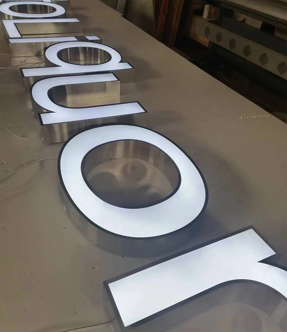 outdoor outside new liquor store front storefront custom business board 3d acrylic logo alphabet led light channel letter sign