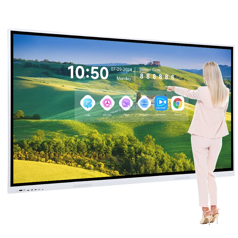 75-Inch Professional Education Interactive Whiteboard - Smart Touchscreen with High Definition for Classroom Teaching