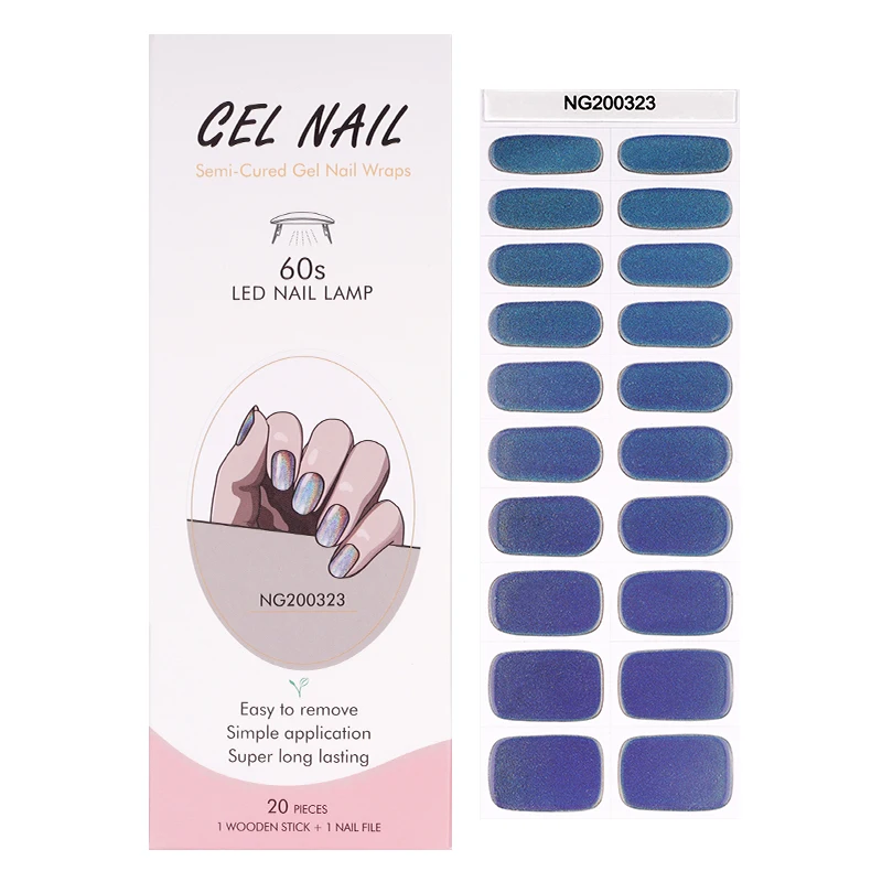 2024 Uv gel hot selling nail factory beauty product wholesale new UV Gel nail sticker semi cured gel nail wraps