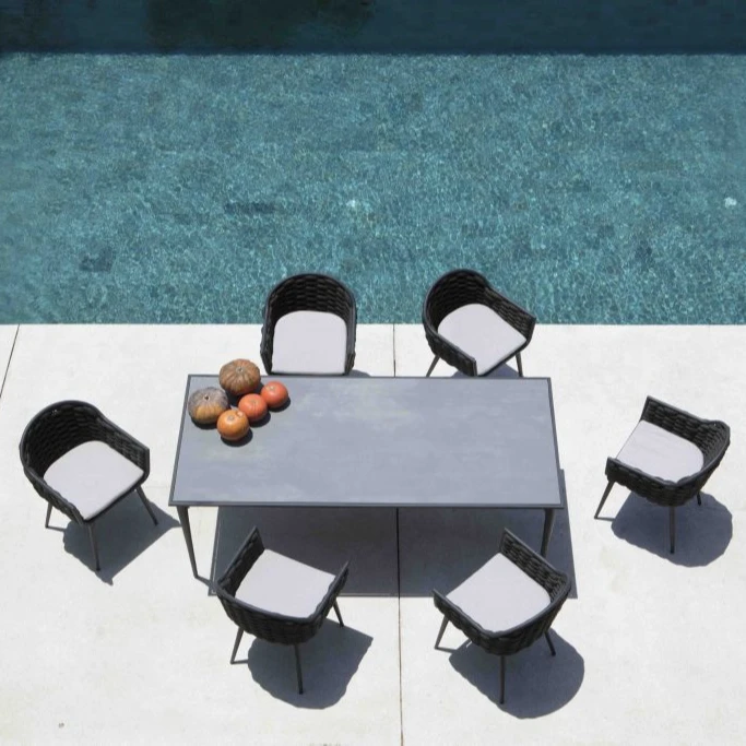 Outdoor aluminum garden furniture rope weaving furniture