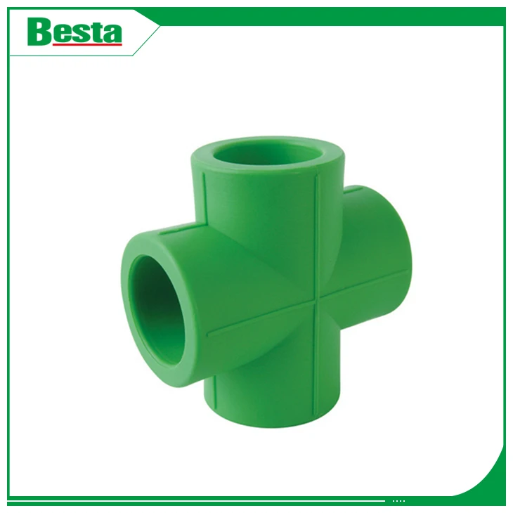 PPR cross fitting  Equal cross fitting replaced bend fitting functionality ppr fitting China factory direct sell